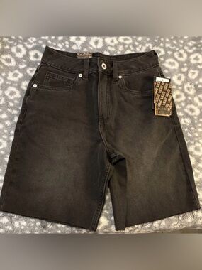 Vans Men's Black Denim Cutoff Shorts with Branded Tag